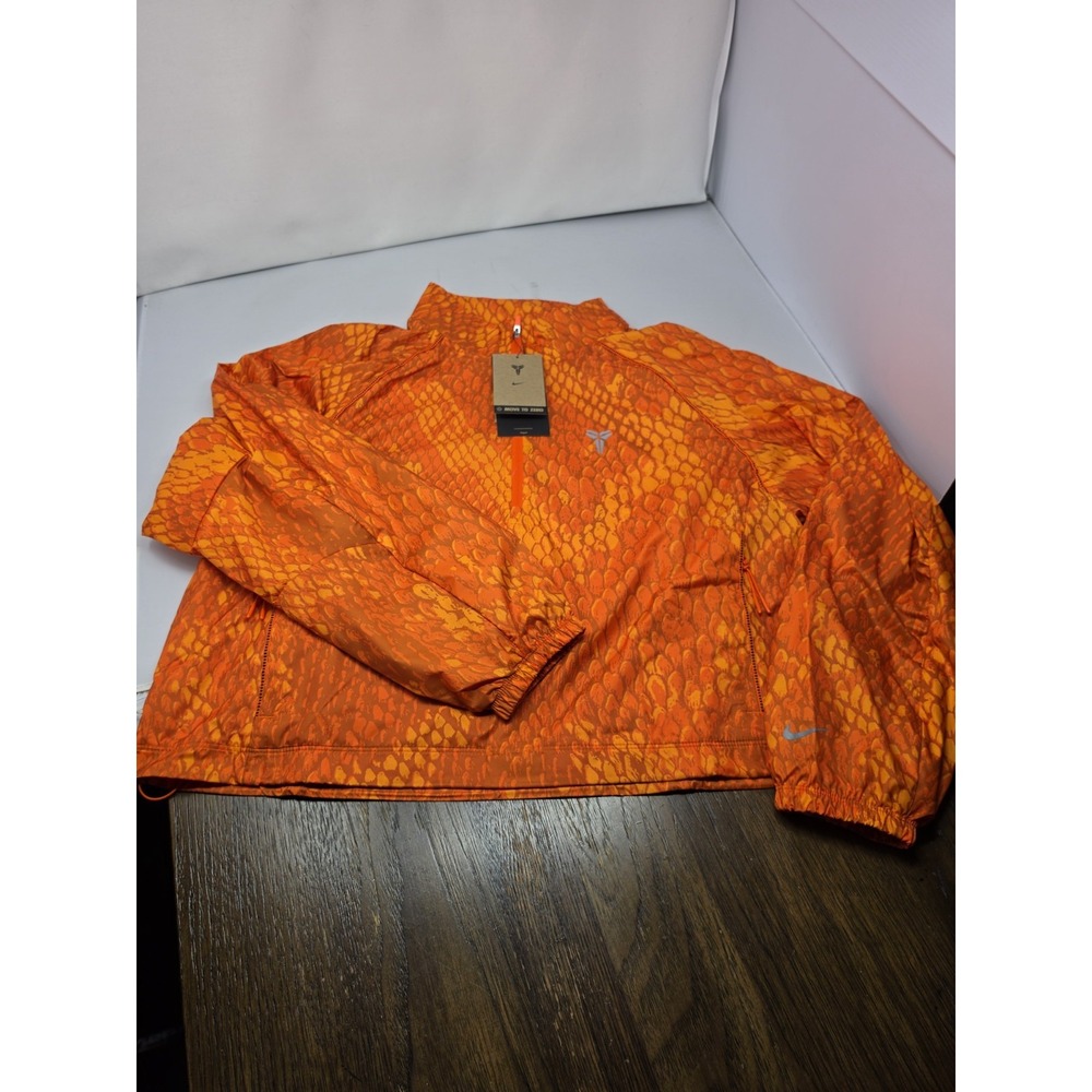 Nike Kobe Lightweight Woven Jacket Womens Sz L Orange Snake Print IB2718 Mamba